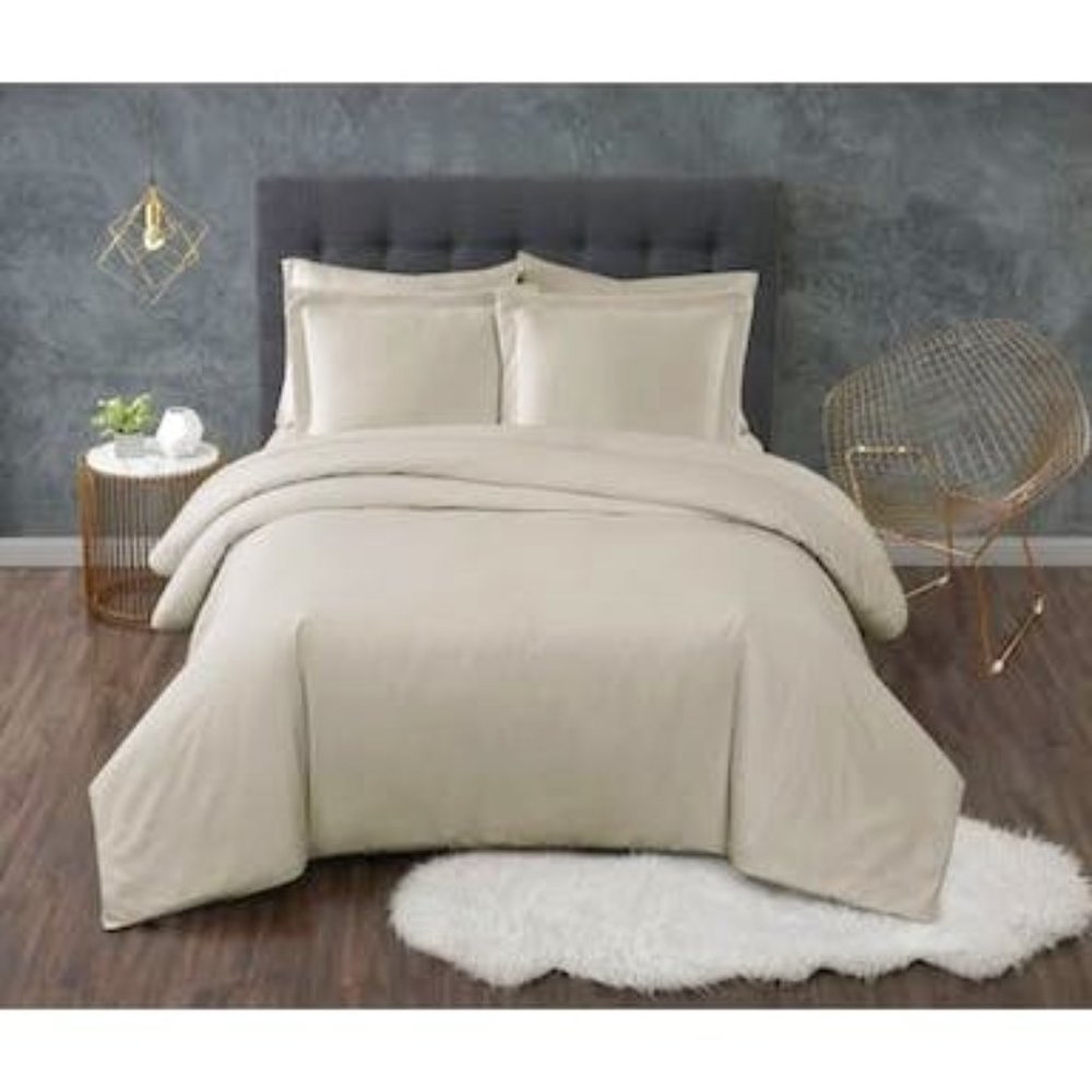 TRULY Calm Antimicrobial 3 Piece Duvet Set, Full/Queen Bedding